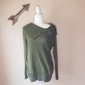 Army Green Oversized Sweater